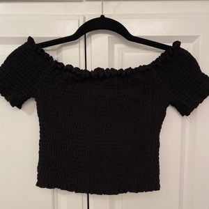 Black one size crop top